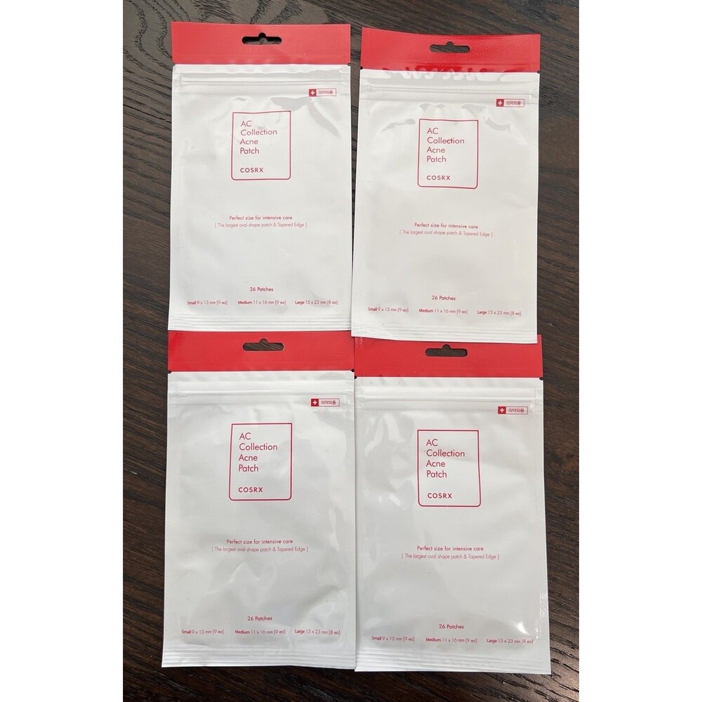 4 Packs Cosrx AC Collection Acne Patch 26 pcs. (104 Total Patches In 3 Sizes)